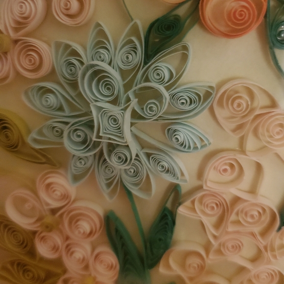 Vintage Handmade Paper Flowers 70s Retro Wall Art - Picture 13 of 14